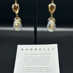Sorrelli Gold and Crystal Teardrop Earrings